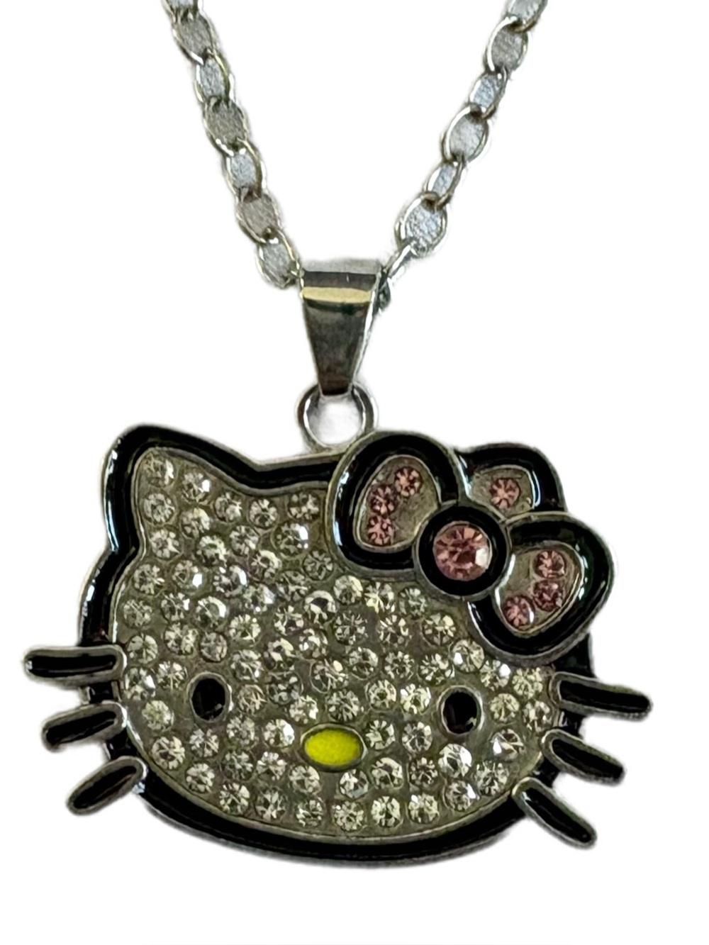 Hello Kitty Silver Rhinestone Pendant Necklace